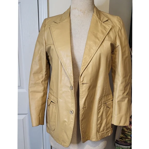 Authentic 1970's Leather Jacket Size 44 - Picture 1 of 3